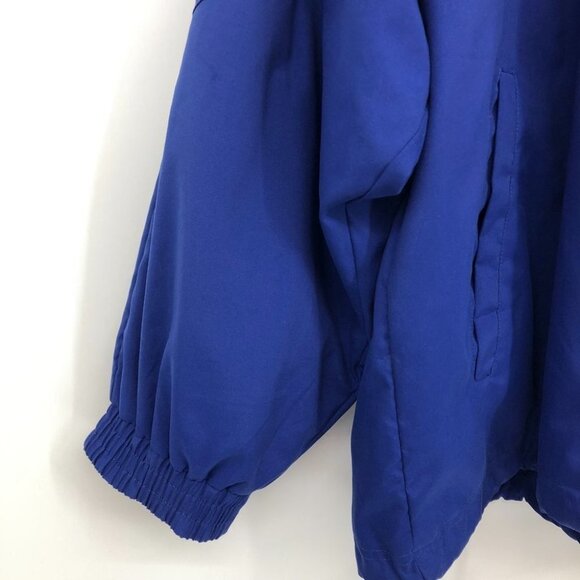 VINTAGE 1980s cobalt blue printed windbreaker jacket by Shamrock unisex XL - Picture 10 of 16